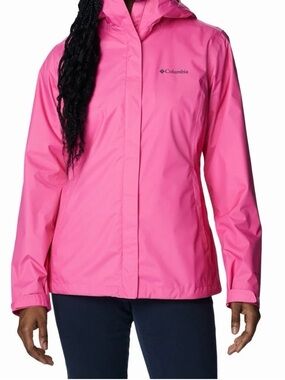 Columbia Women's Bright Pink Waterproof Hooded Jacket